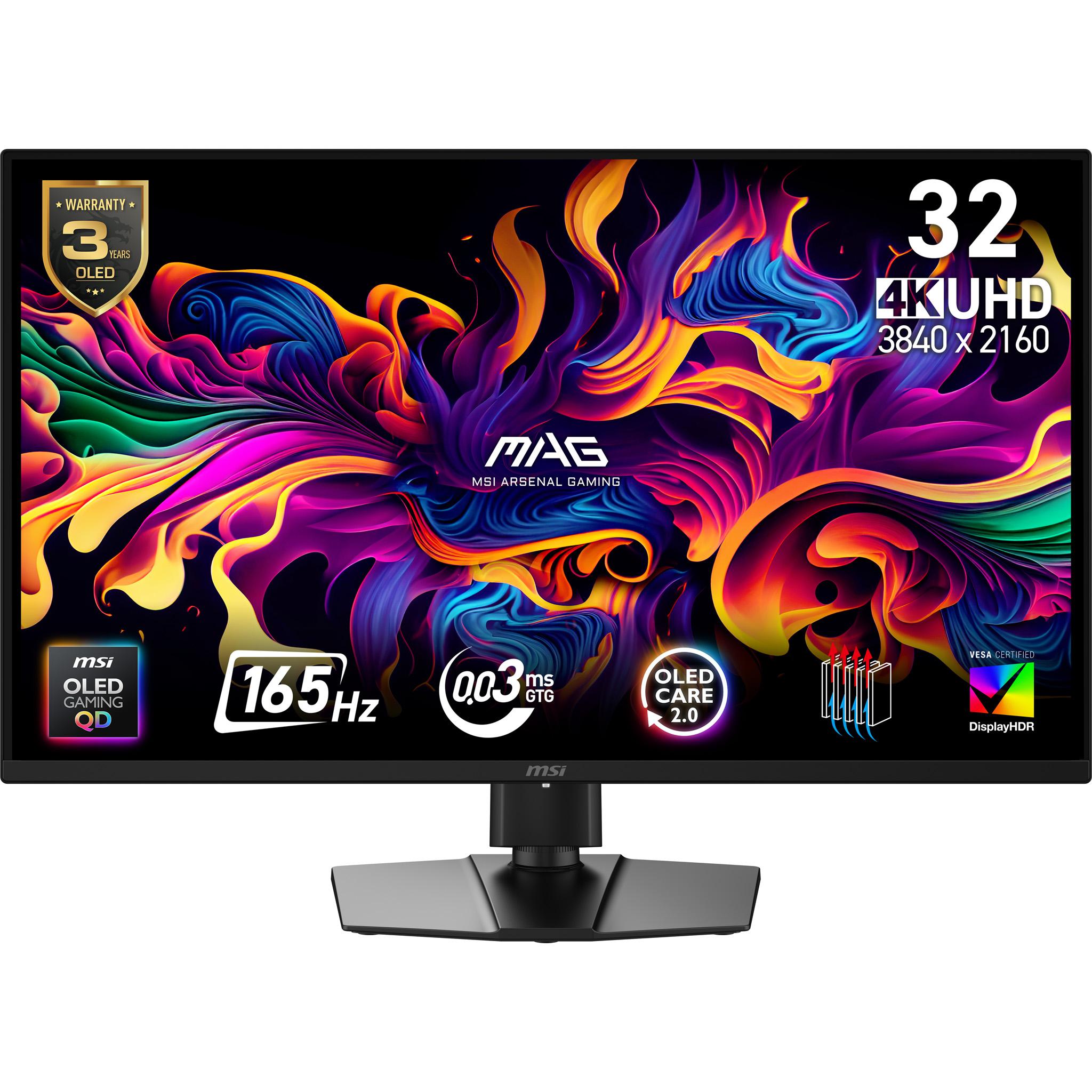 MSI MAG 322UP QD‑OLED 31,5" 4K gaming-skærm - 165 Hz billede