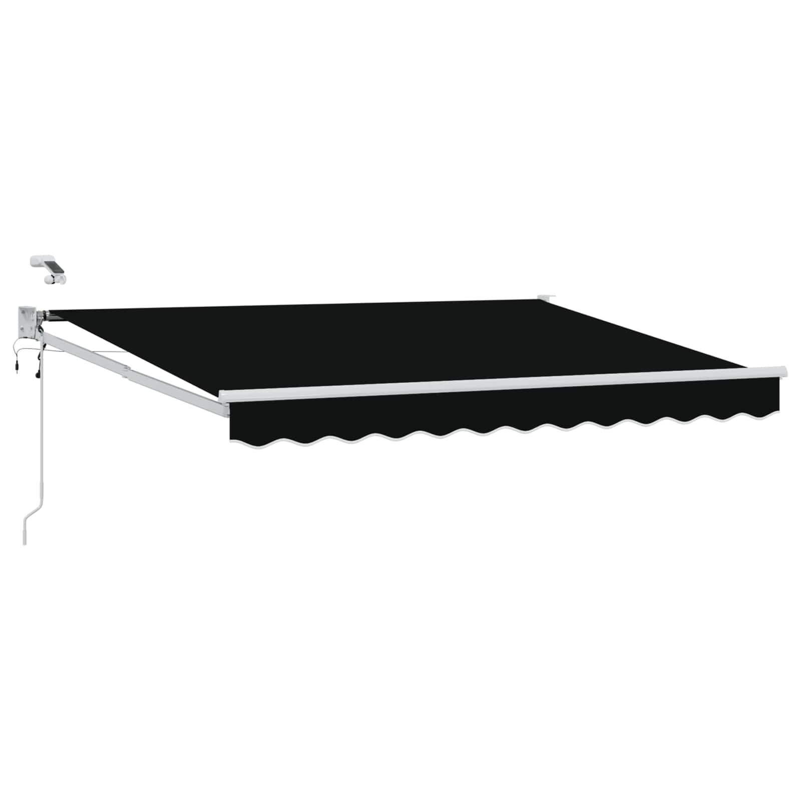 Elektrisk Markise med Sort 3,5 x 2,5 m Aluminium billede