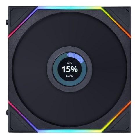LIAN LI Uni Fan TL LCD 140 mm - sort kabinet-/CPU-ventilator med LCD og ARGB billede