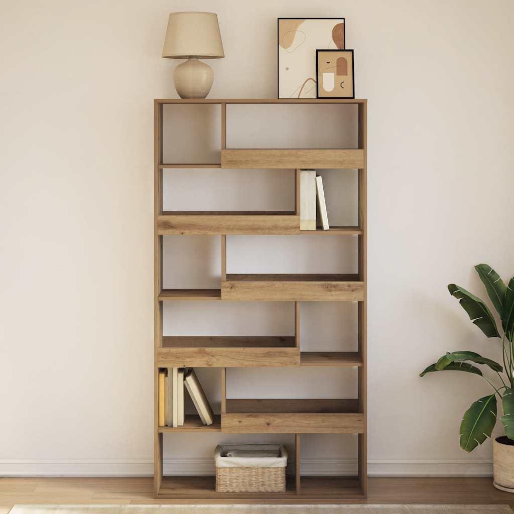 Bogreol 100x33x187,5 cm konstrueret træ gammelt eg billede