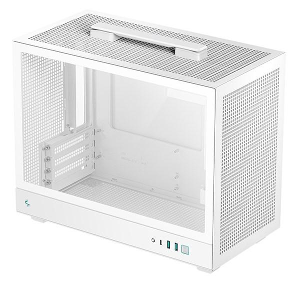 DeepCool CH160 PLUS WH PC-kabinet SFF, sidepanel i hærdet glas, hvid