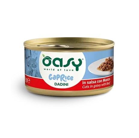 Oasy Caprice – bidder i sovs med oksekød vådfoder til kat, 85 g billede
