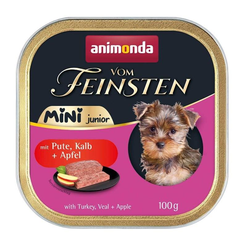 animonda Vom Feinsten Junior Mini – kalkun med kalv og æble, vådfoder til hund – 100 g billede
