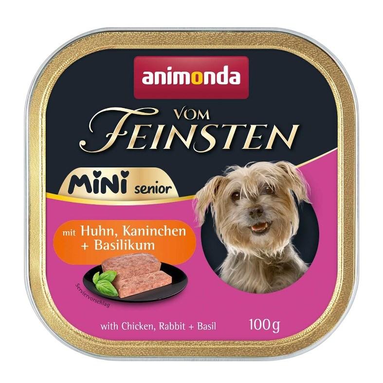animonda Vom Feinsten Mini Senior – kylling med kanin og basilikum, vådfoder til hund – 100 g billede