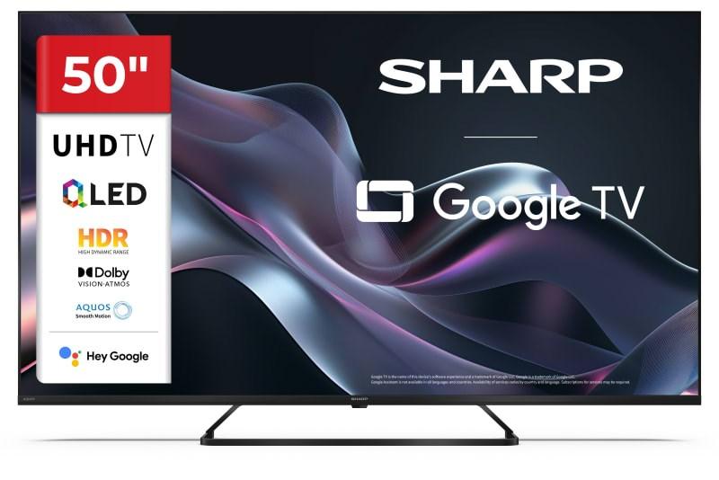 Sharp 50HP6265E 50" QLED 4K Ultra HD Google TV - sort billede