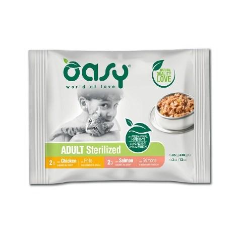 Oasy Adult Sterilized – vådfoder til kat, multipak 4×85 g billede