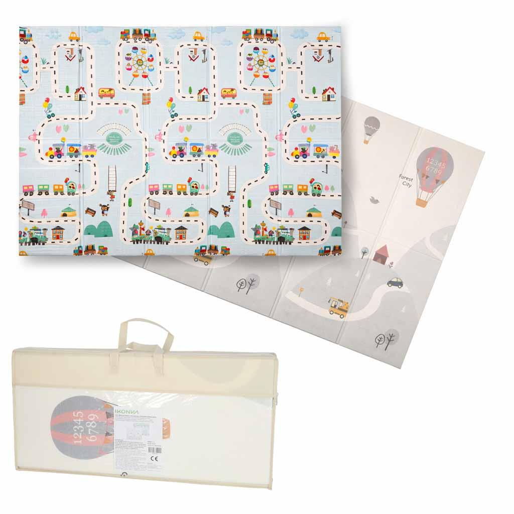 Dobbelt­sider foldbar skummåtte 150 × 200 cm - balloner & vejbaner billede