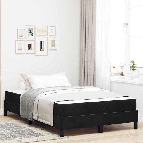 Kontinentalseng med madras Sort 120 x 220 cm Stof