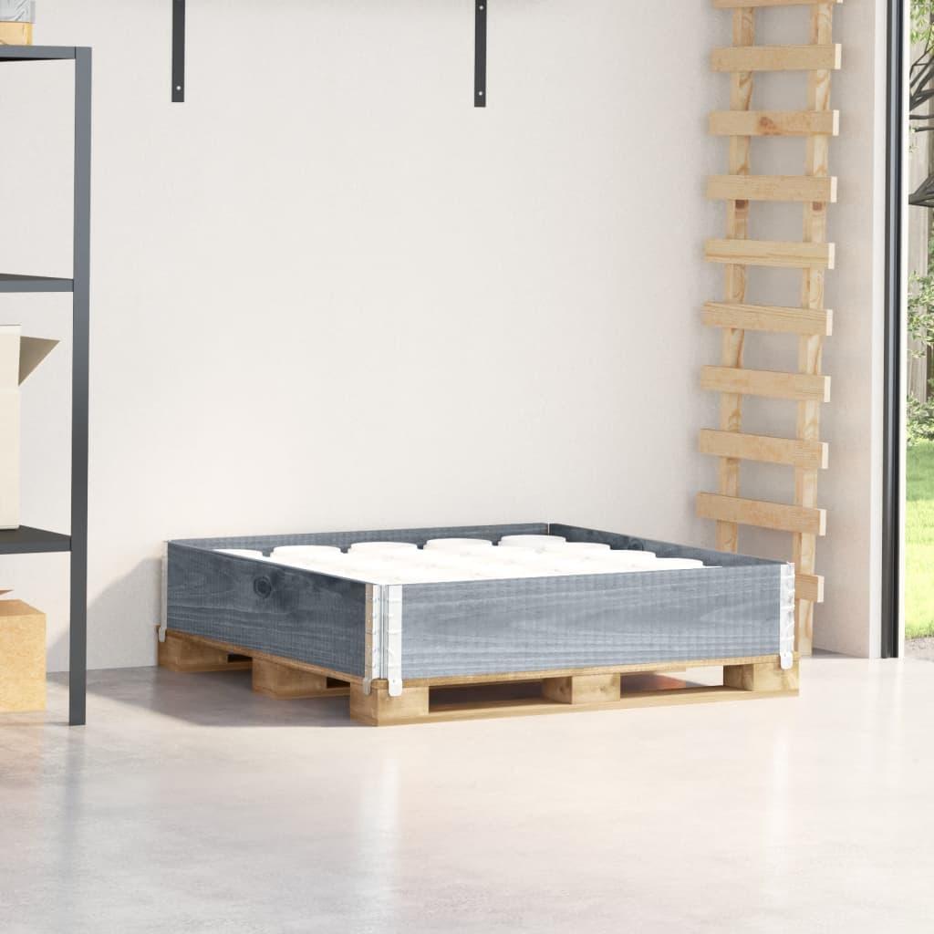 Palleramme 100x100 cm massivt fyrretræ grå billede