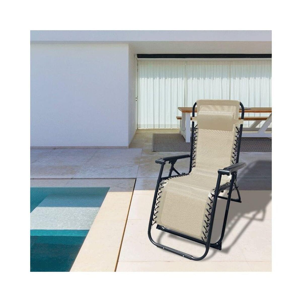 Marbueno solstol - beige loungestol til haven, 190 × 27 × 58 cm billede