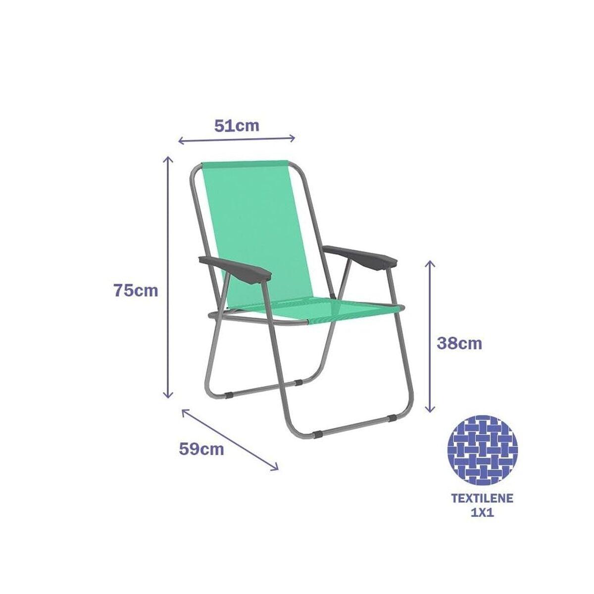 Marbueno polstret campingstol - grøn 59 × 75 × 51 cm billede