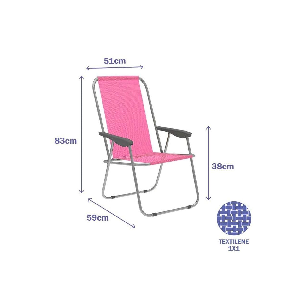 Marbueno polstret campingstol - 59 × 83 × 51 cm, pink billede