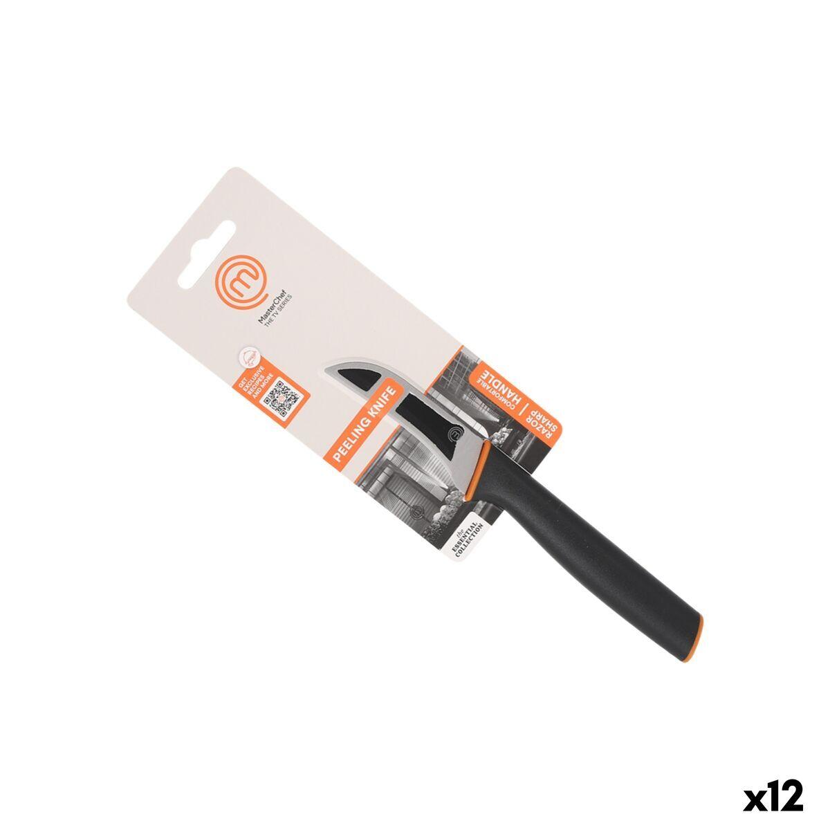MasterChef skrællekniv - sort/sølv, rustfrit stål 7,5 cm (12 stk.) billede