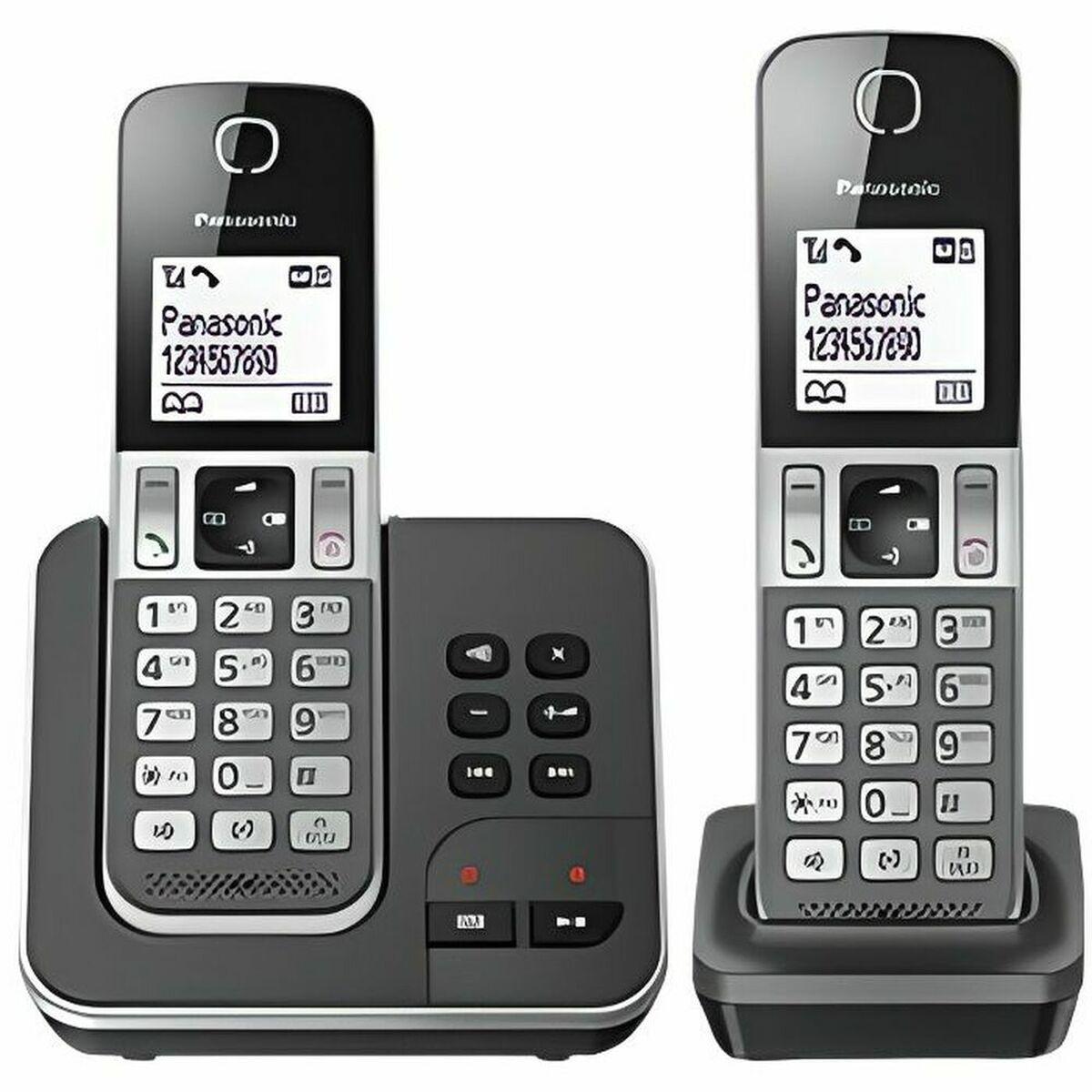 Panasonic KX-TGD322 duo trådløs fastnettelefon - hvid/sort billede