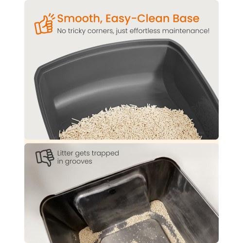 Feandrea høj kattebakke XL – åben top med skovl, skifergrå