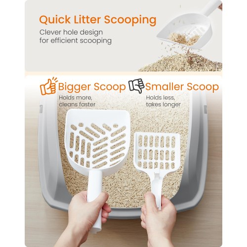 Feandrea høj kattebakke XL – åben top med skovl, skifergrå