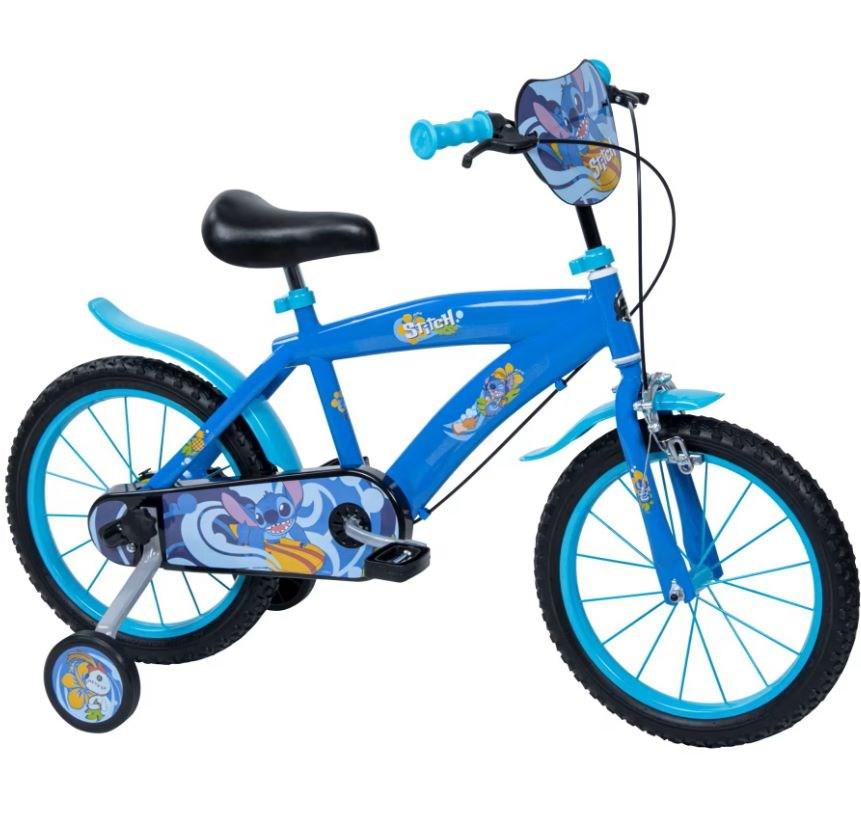 Huffy Disney Stitch børnecykel 16” - blå med støttehjul billede