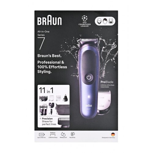 Braun All‑in‑One Series 7 AIO7540 trimmer - våd/tør, blå