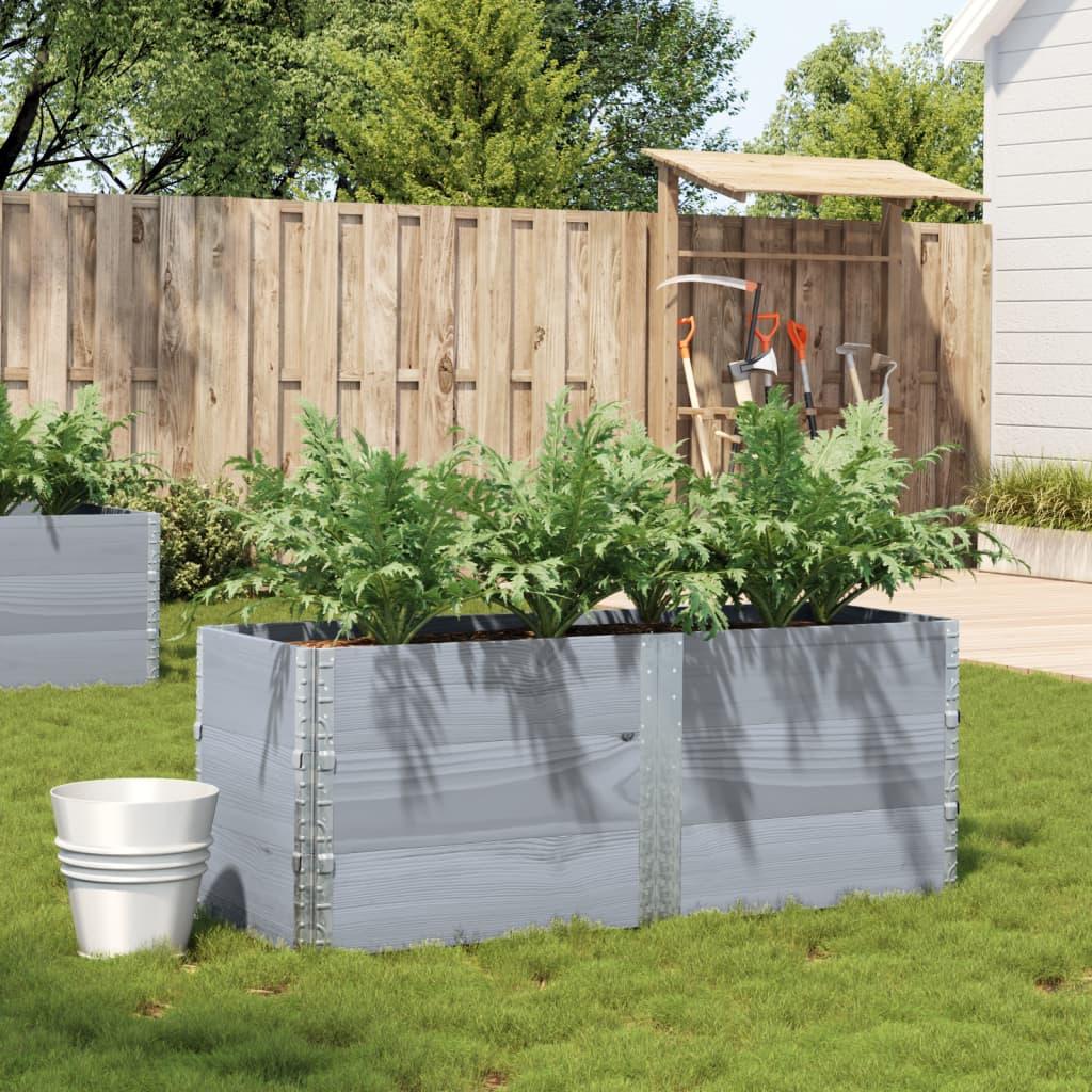 Plantekasse 150x50 cm massivt fyrretræ grå billede