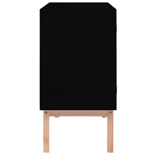 Skænk 88,5x40x80 cm MDF og rattan sort