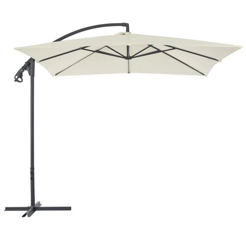 Hængeparasol med stålstang 250 x 250 cm sandfarvet