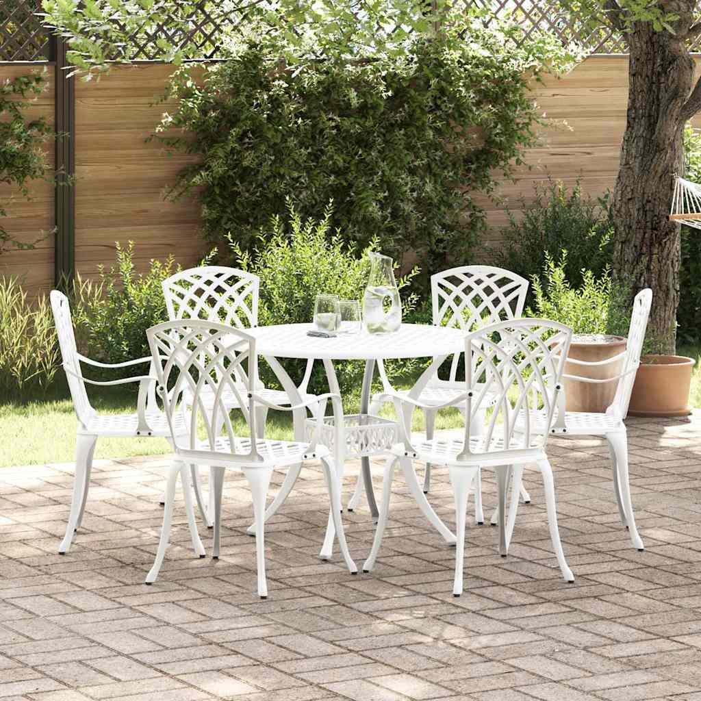 Have Spisebordssæt 7 stk Hvid Aluminium billede