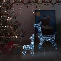 Juledekoration rensdyrfamilie 160 LED'er akryl kold hvid