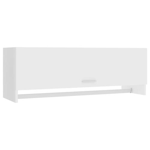 Garderobeskab 100x32,5x35 cm konstrueret træ hvid