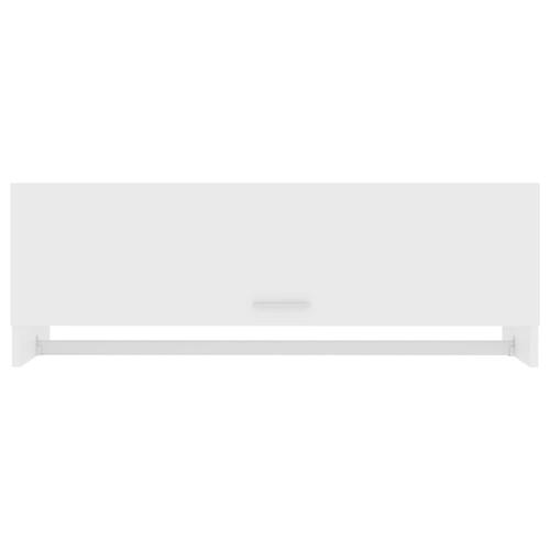 Garderobeskab 100x32,5x35 cm konstrueret træ hvid