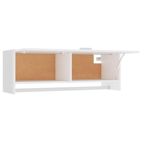 Garderobeskab 100x32,5x35 cm konstrueret træ hvid