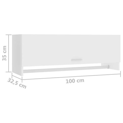 Garderobeskab 100x32,5x35 cm konstrueret træ hvid