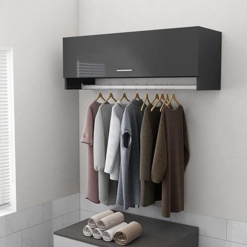 Garderobe 100x32,5x35 cm spånplade grå højglans