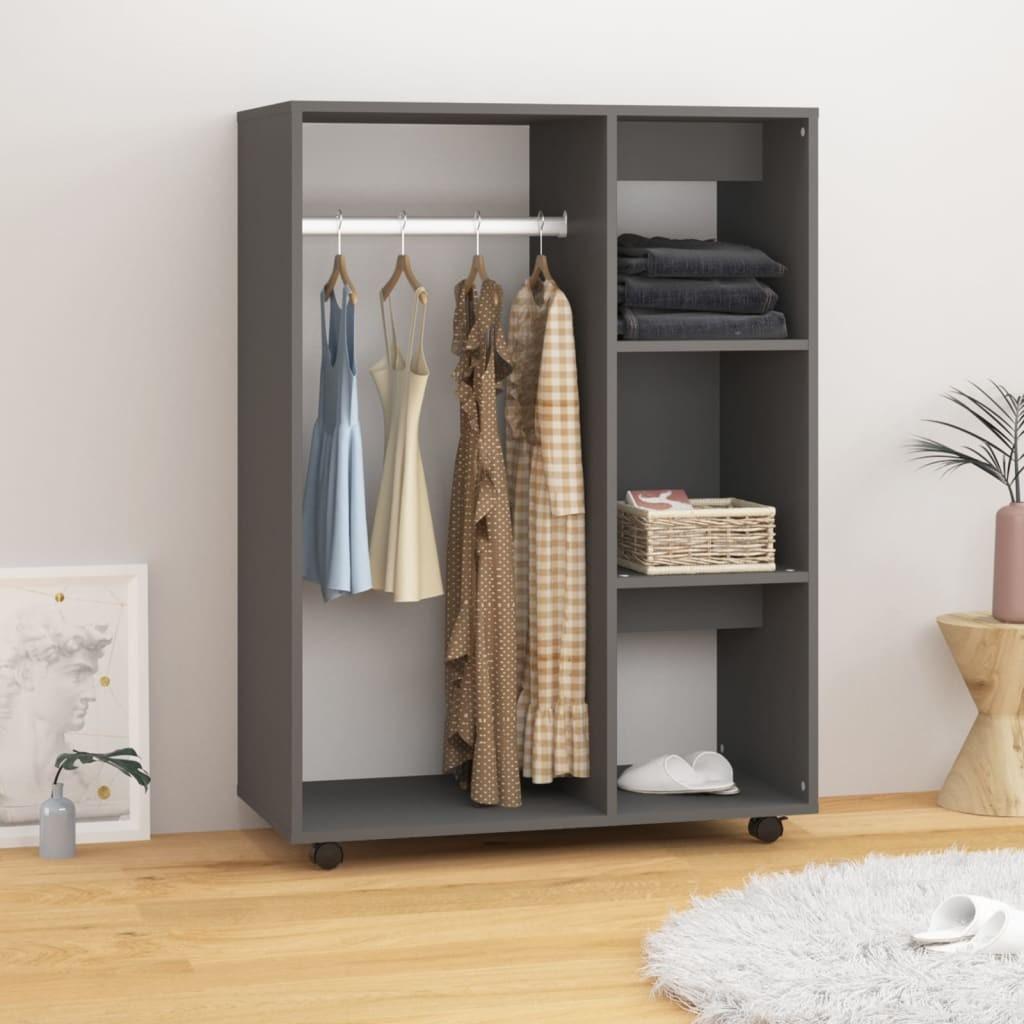 Klædeskab 80x40x110 cm konstrueret træ grå