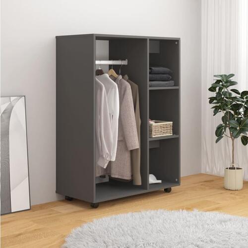 Klædeskab 80x40x110 cm konstrueret træ grå