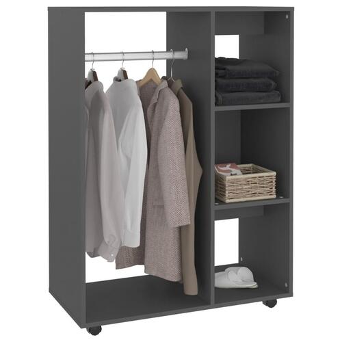Klædeskab 80x40x110 cm konstrueret træ grå