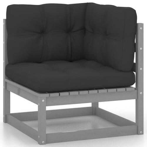4-personers havesofa med hynder massivt fyrretræ
