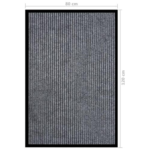 Dørmåtte 80x120 cm stribet grå