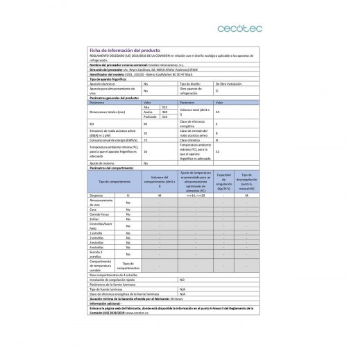 Bolero CoolMarket BC SD 47 mini køleskab - sort, 44 l (OUTLET C)