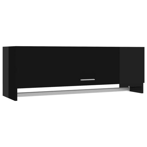 Garderobe 100x32,5x35 cm spånplade sort højglans