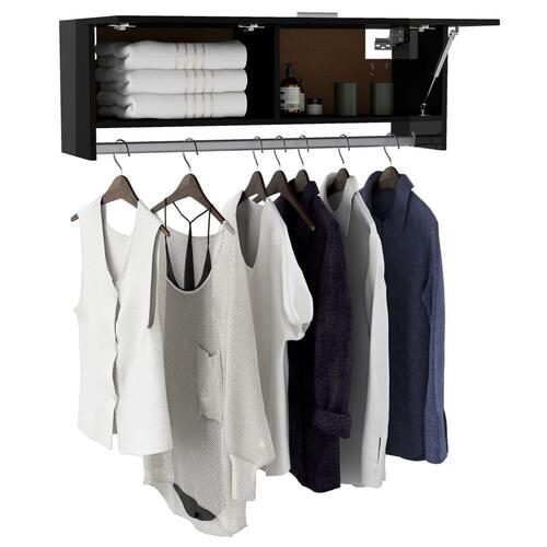 Garderobe 100x32,5x35 cm spånplade sort højglans