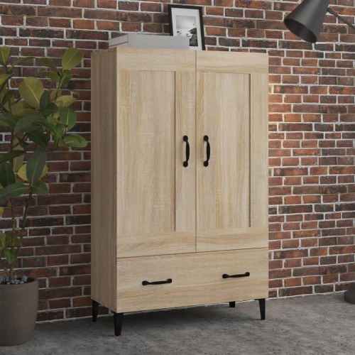 Skab i sonoma-eg, 70×31×115 cm - konstrueret træ med skuffe