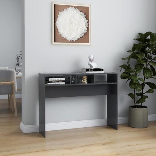 Konsolbord 105x30x80 cm konstrueret træ grå