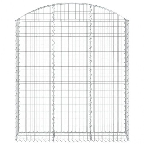 Buet gabionkurv 150×30×160/180 cm - galvaniseret jern