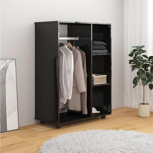 Klædeskab 80x40x110 cm konstrueret træ sort højglans