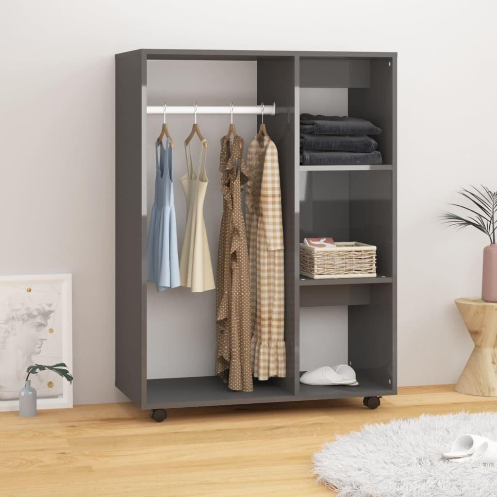 Garderobe 80x40x110 cm spånplade grå højglans