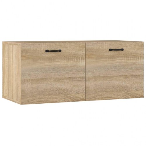 Vægskab 80 × 36,5 × 35 cm i sonoma-eg - væghængt opbevaring