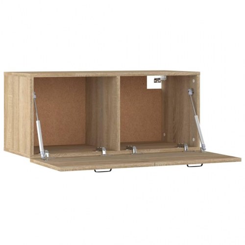 Vægskab 80 × 36,5 × 35 cm i sonoma-eg - væghængt opbevaring