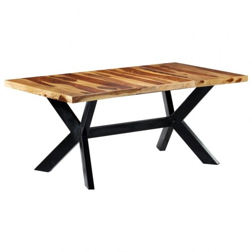 Spisebord i massivt akacietræ - 180 × 90 × 75 cm, industriel stil