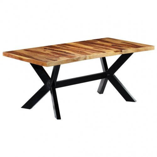 Spisebord i massivt akacietræ - 180 × 90 × 75 cm, industriel stil