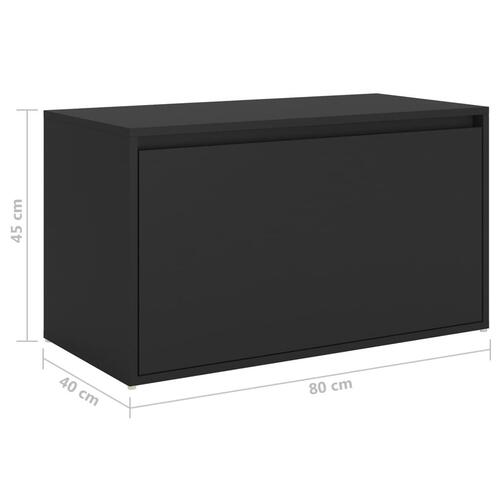 Entrébænk 80x40x45 cm konstrueret træ sort